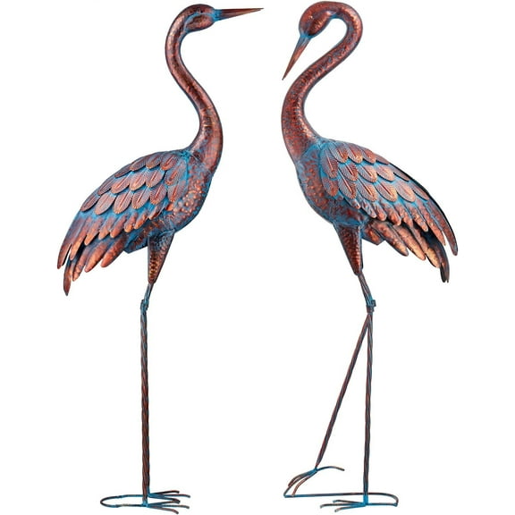 Kircust Garden Crane Statues Patina Heron Decoy 48 inch Garden Statue (2 Count)
