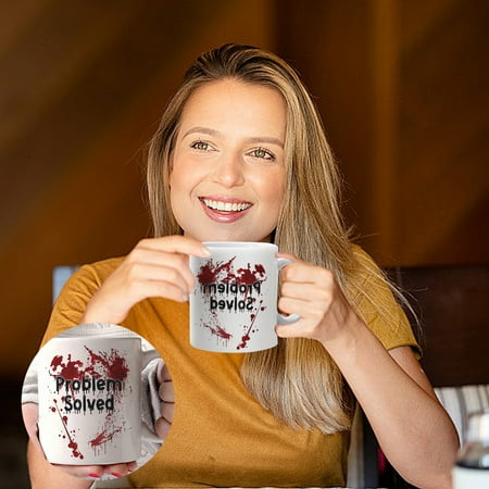 

Problem Solved Print White Mug Double Glass Heart Mug
