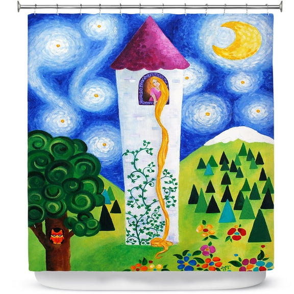 Shower Curtains 70" x 93" from DiaNoche Designs by nJoy Art - Rapunzels Tower