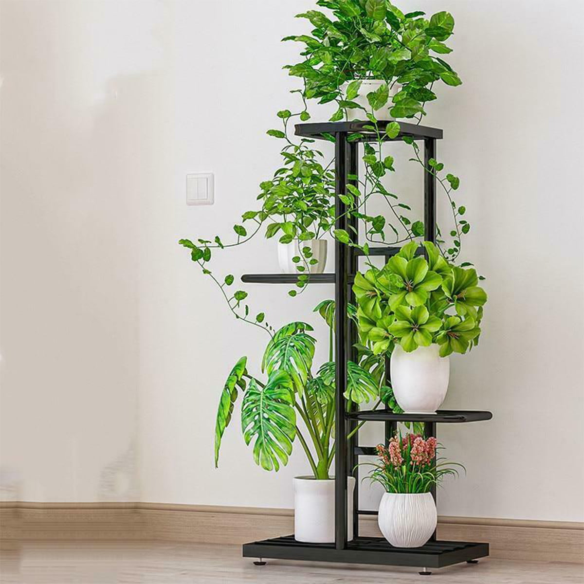 7 Tier Iron Metal Plant Flower Stand Holder Candle Pot Shelf Rack Indoor 