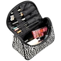 Travelwant Zebra Makeup Bag Toiletry Bag Travel Bag Portable Cosmetic Bag Makeup Brushes Bag Waterproof Organizer Bag for Women Girls Men