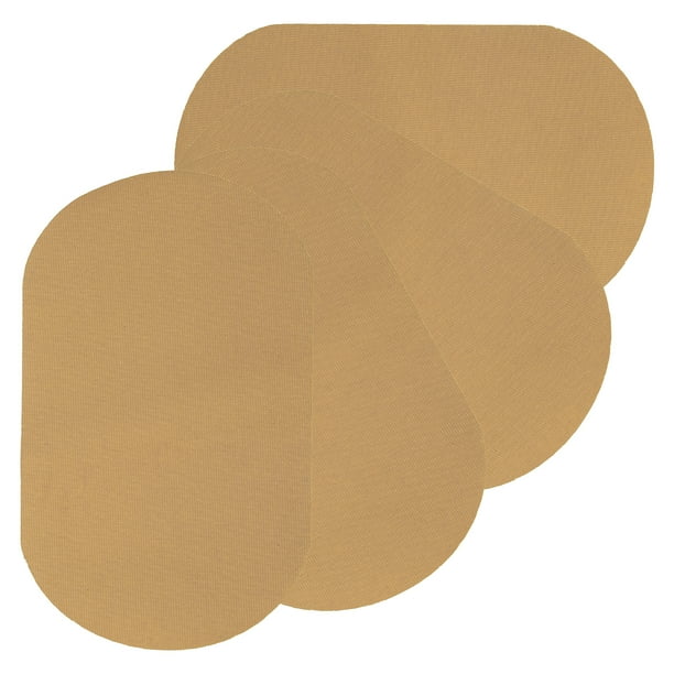 Uxcell Parche de planchar 4 piezas 7 x 4 pulgadas Kit de parches de terciopelo para codos y rodillas para pantalones, camisas, chaquetas, albaricoque