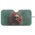 thumbnail image 3 of Xixirimido Car Windshield Sun Shade Universal Fit for SUV Truck Sedan Auto Front Window Sunshade Sun Visor Block UV Rays Keep Cool Car Accessories, Skull Red Poppy Flower, 3 of 8