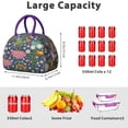 thumbnail image 5 of Lunch Bag with Front Pocket for Women Men,Lunch Containers Reusable High Capacity Lunch Tote Bags for for Workplace Commuting (Mushroom ), 5 of 7