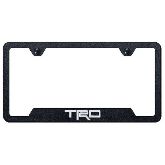 Toyota TRD Logo Rugged Black Notched License Plate Frame Official Licensed