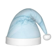 Naloa Light Blue Marble Santa Hat for Kids Baby Christmas Hats,Girls Boys Toddler Plush Xmas Holiday Hat,Luxury Santa Claus Hat
