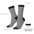 thumbnail image 6 of Womens Black Checkered Dress Crew Socks Colorful Novelty Socks, 6 of 7