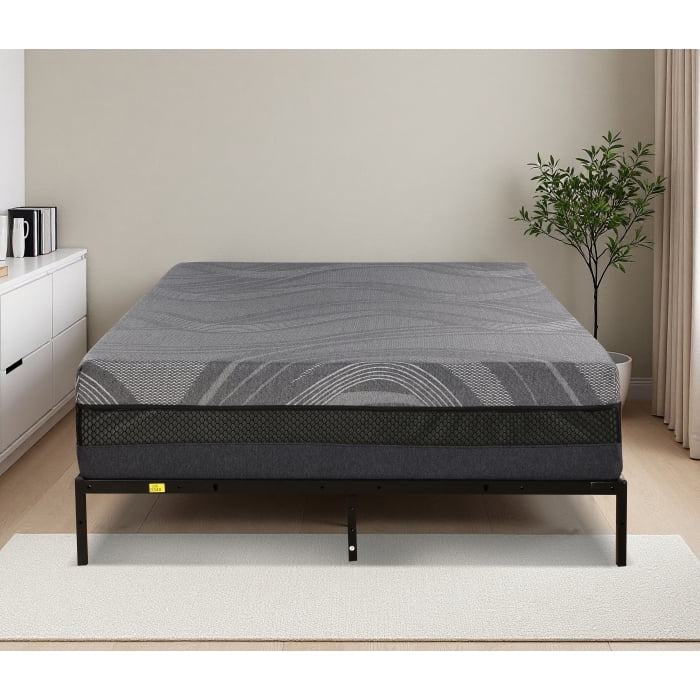 14 in Queen Size Gel Memory Foam Mattress Plush Top Memory Foam Layer Bed Mattress in Box, Gray