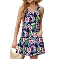 thumbnail image 3 of Fantaslook Summer Dresses for Women Casual V Neck Sleeveless Sundresses Floral Beach Short Dress with Pockets, 3 of 8