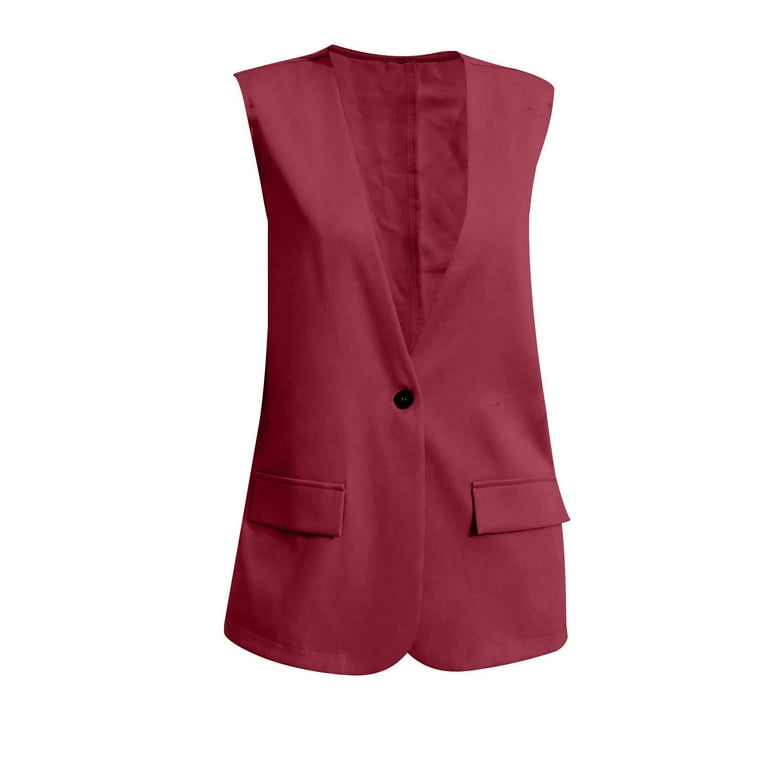 ZSQDM 2025 Women's Summer Sleeveless Vest Tops Lightweight Fully-Lined  Fashion Casual Work Office Blazers with Pockets Winter Trench Coat Women  Wool ...