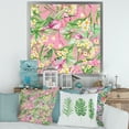 thumbnail image 3 of Designart 'Yellow Flowers, Tropical Foliage With Flamingo III' Modern Framed Art Print, 3 of 4