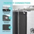 thumbnail image 2 of Unique Bargains Solid Color Linen-Like Shower Curtain with Hooks Grey 71"W x 71"L, 2 of 5