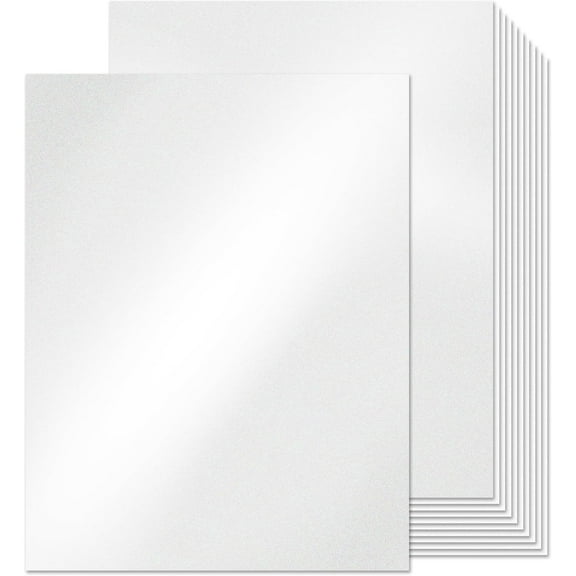 50 Sheets White Shimmer Cardstock 8.5" x 11",250Gsm/92 lb Glossy Paper,Card Stock Printer Paper for Invitations,Card Making,DIY Craft
