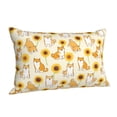 thumbnail image 2 of Disketp Pillow Covers Shiba Inu Dog And Sunflower Pattern Throw Pillow Case Cushion Covers,Cushion For Bedroom,Couch,Home-14"X20", 2 of 9