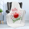 thumbnail image 4 of Hello Summer Soft Flannel Fleece Throw Blanket, Cartoon Design Print and a Seemingly Juicy Watermelon Slice with Funky, Cozy Plush for Indoor and Outdoor Use, 50" x 60", Multicolor, by Ambesonne, 4 of 5