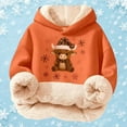 thumbnail image 5 of XUELUO Little Girls Hoodies Long Sleeve Drawstring Hood Fleece Lined Cow Snowflake Print Tops For Cold Weather Warm Soft Clothes, 5 of 5