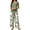 Green, variant on Womens 2 Piece Outfits Summer Capri Sets Tiered Top With Wide Leg Floral Capris Pants Beach Vacation Travel Lounge Set
