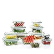 GLASSLOCK Verre étanche à l'air Boîte à lunch en verre Ensemble de conservation des aliments 24 pièces