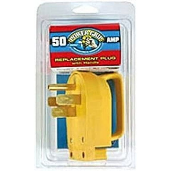 Camco 55255 - RV Trailer Camper Electrical Power Grip Replacement Plug 50A Camco RV 55255