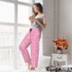 thumbnail image 5 of Balery Snowflake pink backgrounds Pantalones de pijama para mujer, pijamas ultraligeros, pantalones de estar por casa-Small, 5 of 6