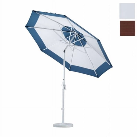 California Umbrella GSCU908302-FD12 9 ft. Aluminum Market Umbrella Collar Tilt - Matted Black-Olefin-Terrace Adobe