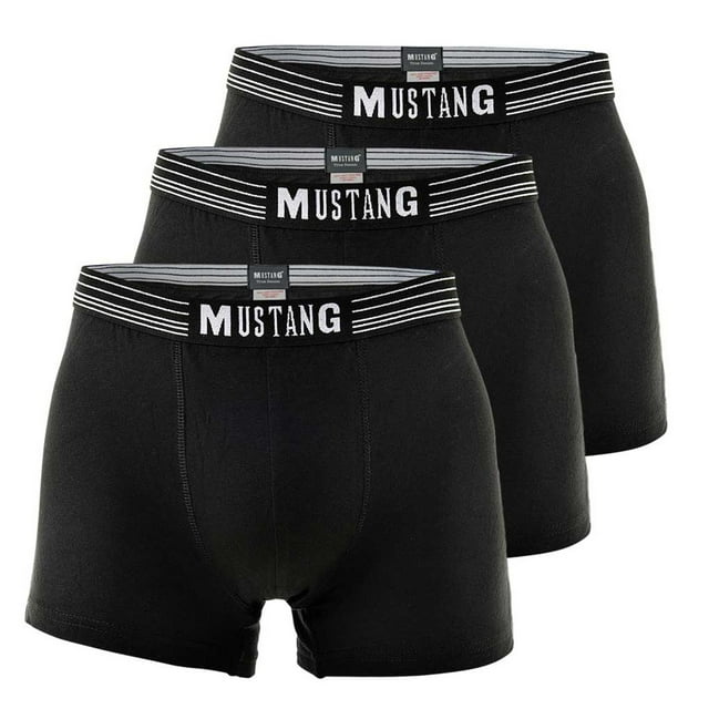 MUSTANG boxers hombre, pack de 3 - retro shorts, pantalones, true denim Negro 2XL (XX-Large)