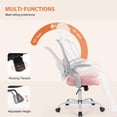 thumbnail image 2 of Silla de escritorio para ordenador de oficina Sweetcrispy, ergonómica, con respaldo medio, rosa, 2 of 4