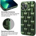 thumbnail image 4 of Compatible with iPhone 13 Pro Max Case with Camera Lens Protector, Cute 3D Plaid Design iPhone 13 Pro Max Phone Case for Women Girls, Soft TPU Shockproof Protective Cover 13 Pro Max Green, 4 of 7