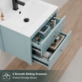 thumbnail image 3 of 24" Wall Mounted Bathroom Vanity with Ceramic Sink Top, Faucet, Decorative Wavy Edge, 3 of 10