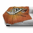 thumbnail image 3 of Sushi Soft Flannel Fleece Throw Blanket, Japanese Dish Served on Plate with Wasabi Image Comic Book Style Halftone Backdrop, Cozy Plush for Indoor and Outdoor Use, 50" x 70", Multicolor, by Ambesonne, 3 of 6