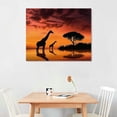 thumbnail image 2 of BCIIG Giraffe Silhouette Canvas Wall Art Decor Pictures Print Modern Home Prints 20x16in, 2 of 6