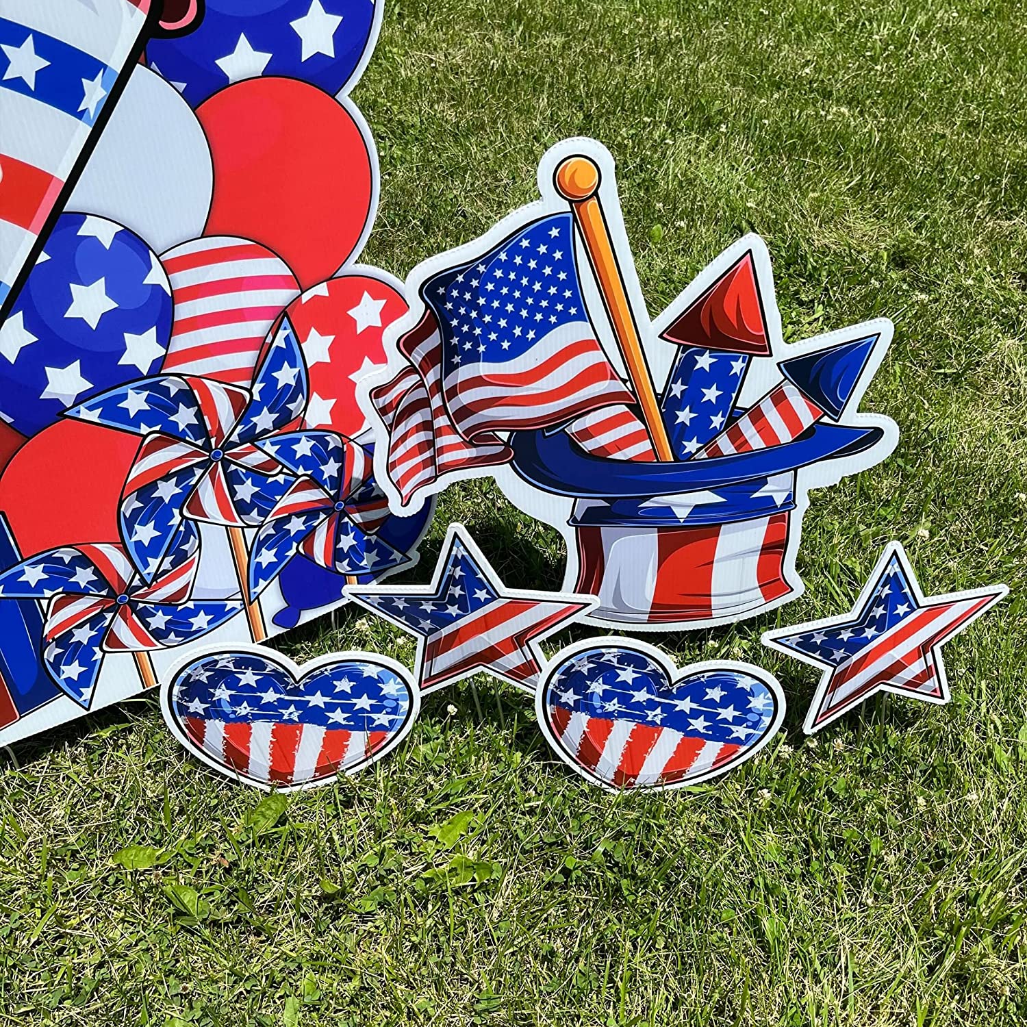 Victory Store Happy 4th of July Patriotic Yard Sign, 6' x 3' 11 Count
