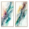 thumbnail image 2 of Designart "Turquoise Revelry - Shades of Blue Celebration III" Abstract Liquid Ink Framed Wall Art Set Of 2 - Modern Blue Gallery Wall Frame Set For Home Decor, 2 of 6