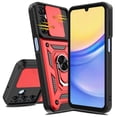 thumbnail image 4 of Innens Phone Case with Screen Protector with Ring Stand and Slide Camera Lens for Samsung Galaxy A55/A25/A15 5G 6.5inch Cover, Red, 4 of 16