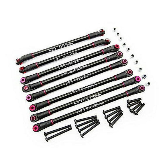 Hot Racing HRASCX313TL01 Aluminum 4 Link Wheelbase Link Spare Parts Set, Black