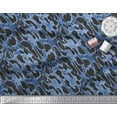 thumbnail image 2 of Soimoi Blue Cotton Cambric Fabric Leopard Animal Skin Decor Fabric Printed Yard 56 Inch Wide, 2 of 3