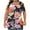 Orange, variant on purcolt Womens Plus Size Floral Print Boho Pleated T-Shirts Short Sleeve Square Neck Tunic Tops Dressy Casual Loose Soft Blouses 1X-5X