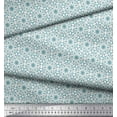 thumbnail image 2 of Soimoi Blue Cotton Duck Fabric Snow Flakes Floral Printed Craft Fabric by the Yard 56 Inch Wide, 2 of 3