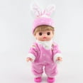 thumbnail image 2 of 2pcs Jumpsuit with Rabbit Hat Clothes Set for 25cm Baby Or 9-11 Doll Pink, 2 of 8