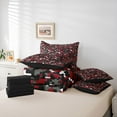 thumbnail image 6 of Castle Fairy Geometric Camouflage Bedding Comforter Set 7-Piece for Adults Female Men,Black Red Camo King Bedding Sets,Abstract Plaid Grid Ultra Soft Bed Sheets,Microfiber Bedroom Decor,Reversible, 6 of 8