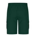 thumbnail image 4 of Men's Shorts Plus Size Elastic Waisted Solid Color Casual Beach Summer Shorts with Multi Pocket Army Green M, 4 of 7
