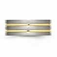 thumbnail image 3 of Titanium Grooved Yellow IP-plated 8mm Brushed & Polished Band Size: 9; for Adults and Teens; for Women and Men, 3 of 6