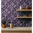 thumbnail image 4 of S4Sassy Peel & Stick Vinyl Wallpaper, Floral Wall Paper Contact Paper Waterproof- Purple, 25"x240", Textured Finish, Removable Asian Style Covering for Home Decor in Bedrooms & Living Areas, 4 of 9