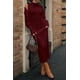 thumbnail image 5 of Conjunto de Vestido Maxi de Punto de 2 Piezas para Mujer PRETTYGARDEN Rojo Vino M, 5 of 7