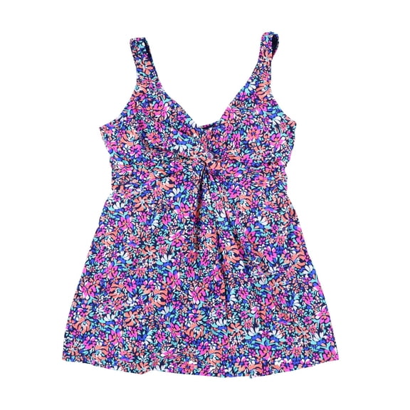 Island Escape Women's Plus Size Printed Twist-Front Navy 20W