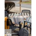 thumbnail image 4 of Outdoor Tablecloth with Umbrella Hole and Zipper, Pumpkin Fall Square Table Cloth 60x60 Inch Waterproof Tablecloth, Thanksgiving Botanical Black White Plaid Bird Picnic Table Cover for Patio Camping, 4 of 7