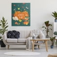 thumbnail image 2 of Stupell Industries Happy Fall Greeting Plump Orange Pumpkin Festive Moths, 36 x 48, Designed by Laura Watson, 2 of 6