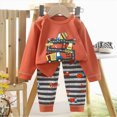 thumbnail image 2 of TOWED22 2 Piece Infant Toddler Winter Outfits Set Long Sleeve Print Pattern Pullover Top Round Neck Elastic Waist Sweatpants Warm Clothes(Brick Red,6-12 M), 2 of 3