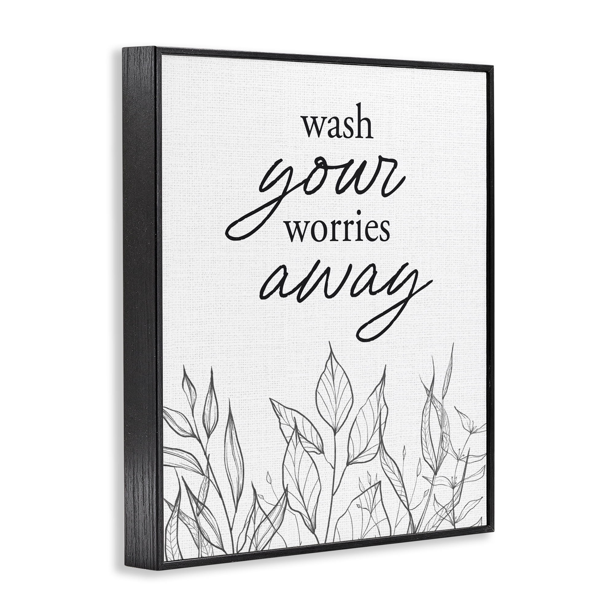 Wash Your Worries Away Minimalist Black Framed Giclee Art, design by Lettered and Lined
