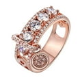 thumbnail image 2 of Opvise Creative Metal Disc Charm Hollow Band Cubic Zircon Rhinestone Ring Women Jewelry, 2 of 6